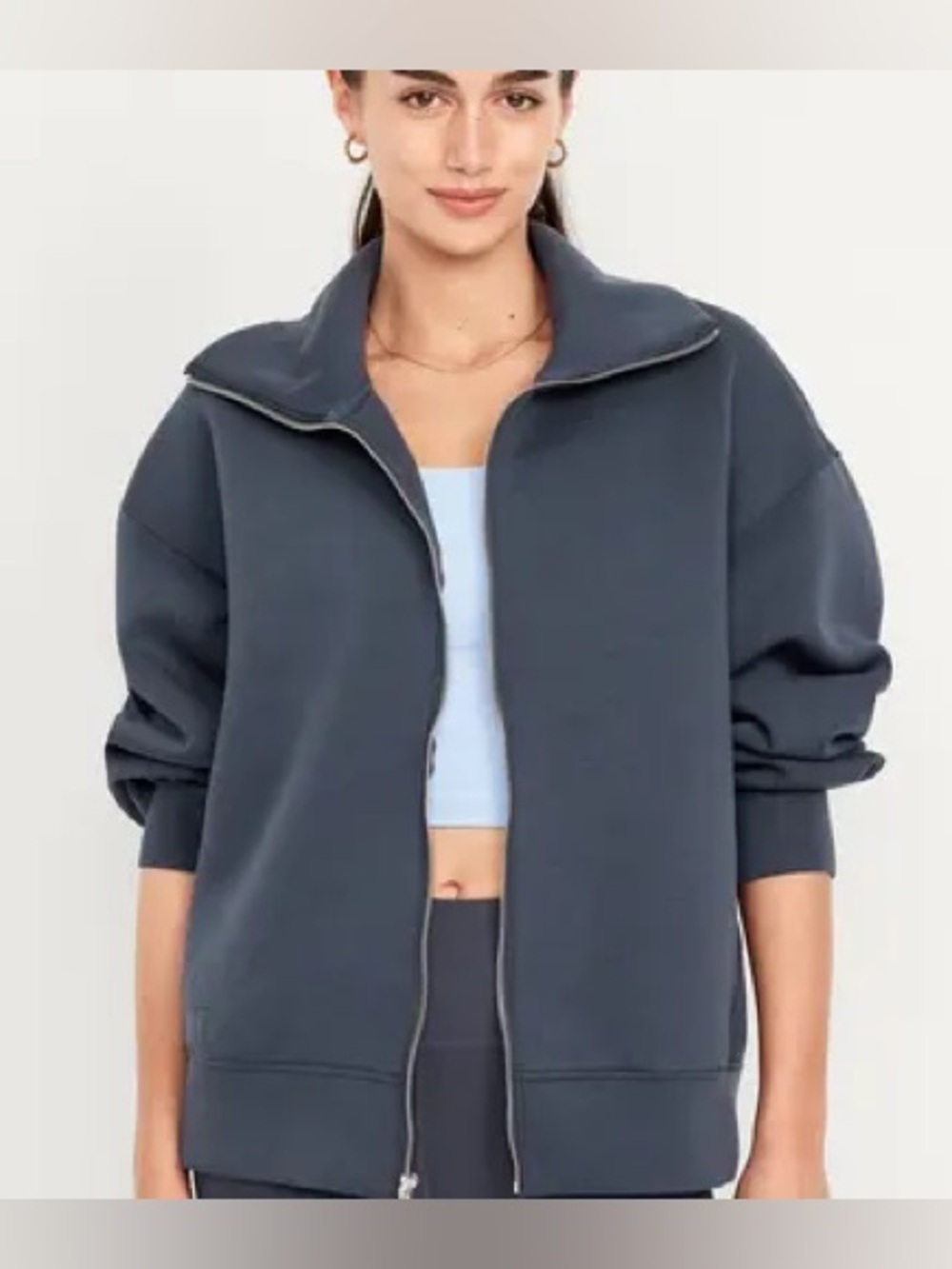 Old Navy bounce fleece navy blue full zip sweatshirt jacket women’s size XL